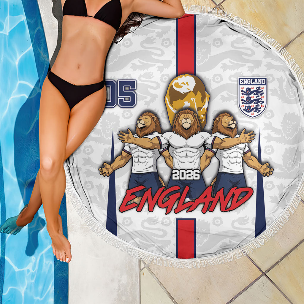 Custom England Football Beach Blanket Three Lions Trophy St George Cross