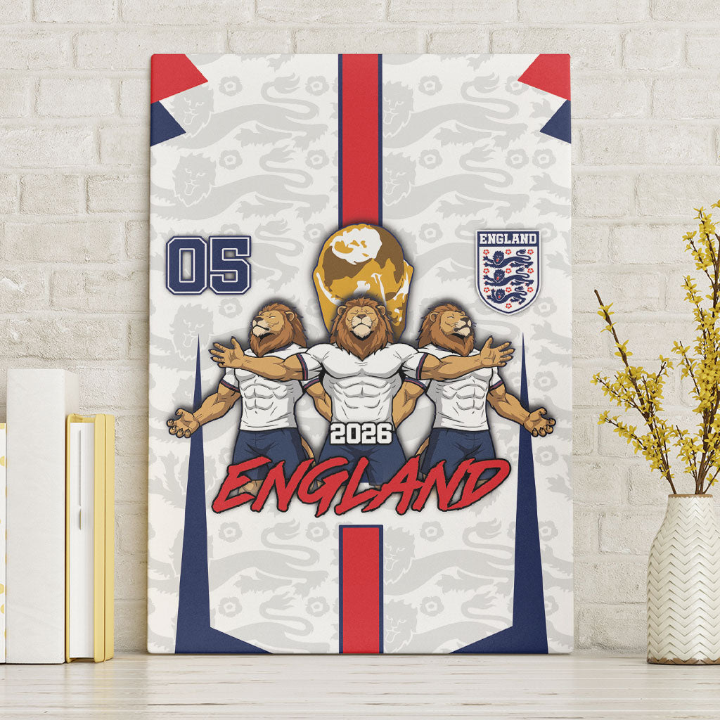 Custom England Football Canvas Wall Art Three Lions Trophy St George Cross