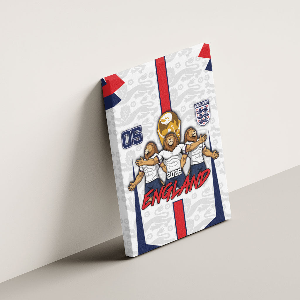 Custom England Football Canvas Wall Art Three Lions Trophy St George Cross