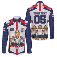 Custom England Football Family Matching Mermaid Dress and Hawaiian Shirt Three Lions Trophy St George Cross