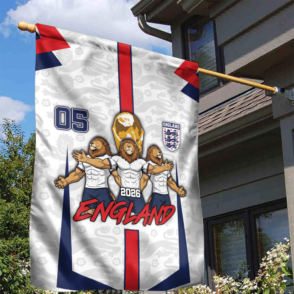 Custom England Football Garden Flag Three Lions Trophy St George Cross