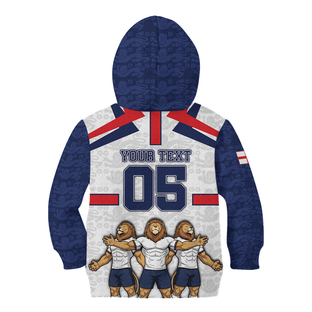 Custom England Football Kid Hoodie Three Lions Trophy St George Cross