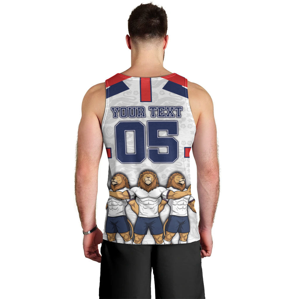 Custom England Football Men Tank Top Three Lions Trophy St George Cross