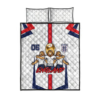 Custom England Football Quilt Bed Set Three Lions Trophy St George Cross