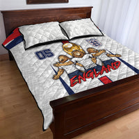 Custom England Football Quilt Bed Set Three Lions Trophy St George Cross