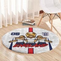 Custom England Football Round Carpet Three Lions Trophy St George Cross