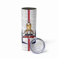 Custom England Football Skinny Tumbler Three Lions Trophy St George Cross
