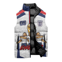 Custom England Football Sleeveless Puffer Jacket Three Lions Trophy St George Cross