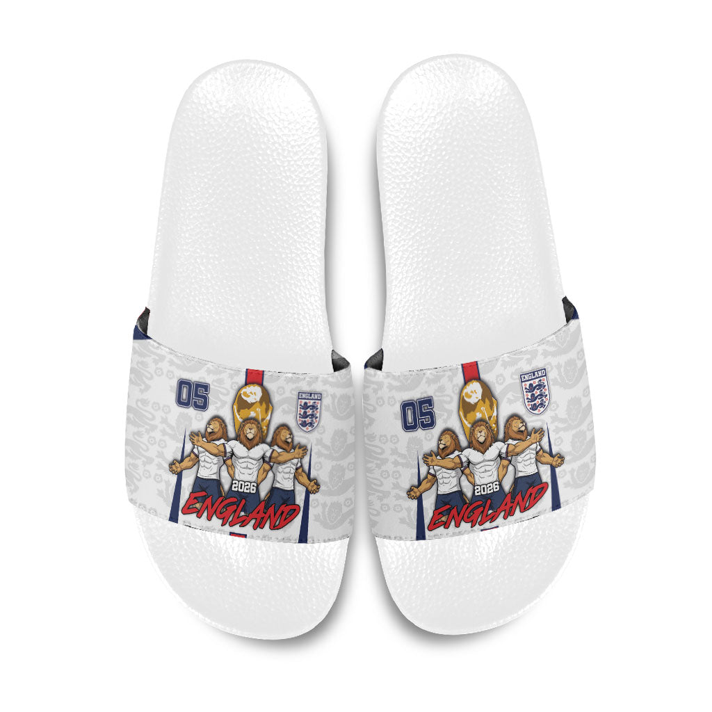 Custom England Football Slide Sandals Three Lions Trophy St George Cross