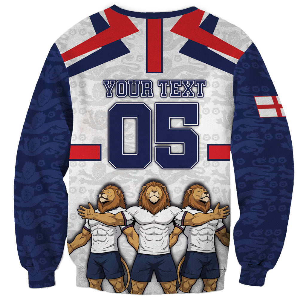 Custom England Football Sweatshirt Three Lions Trophy St George Cross