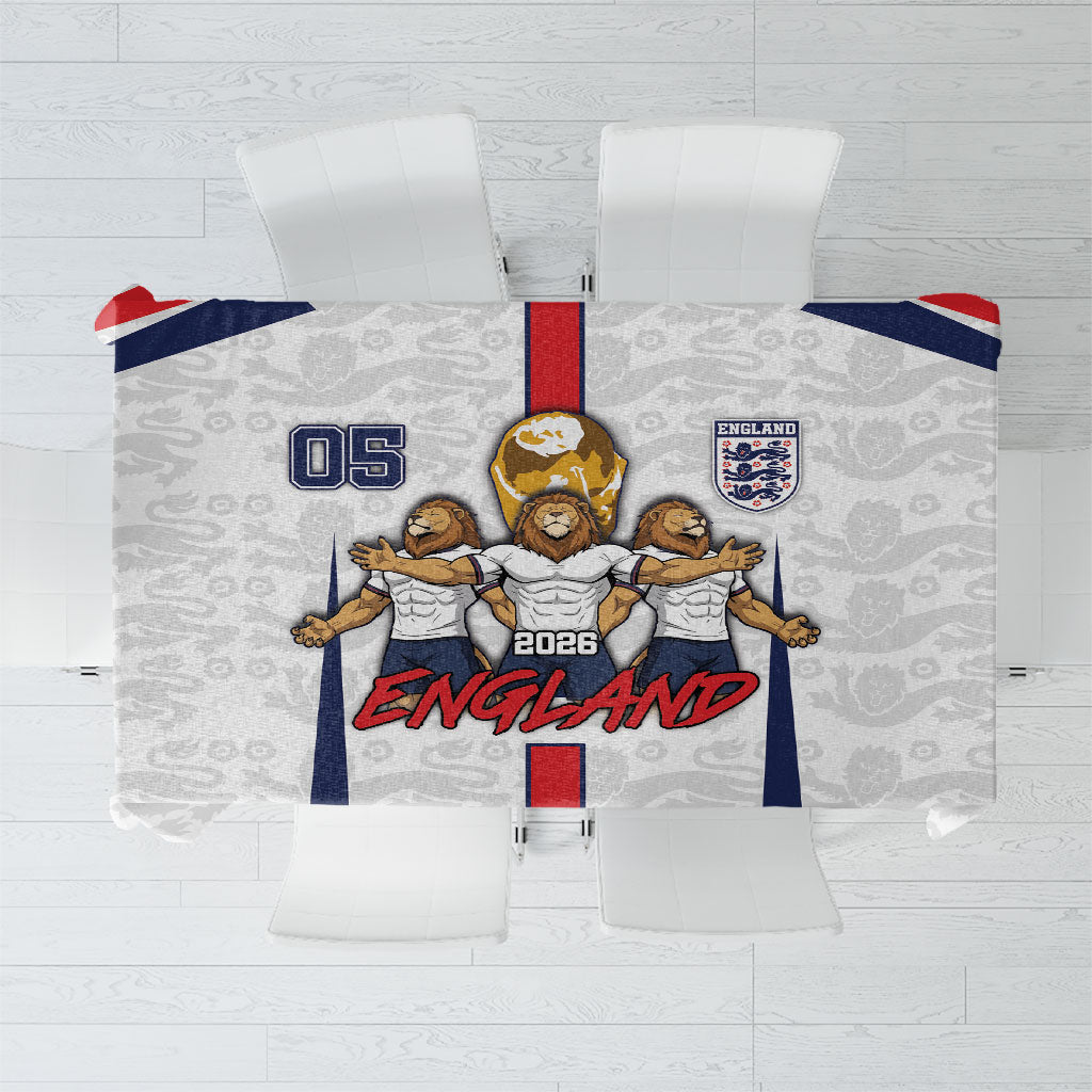 Custom England Football Tablecloth Three Lions Trophy St George Cross