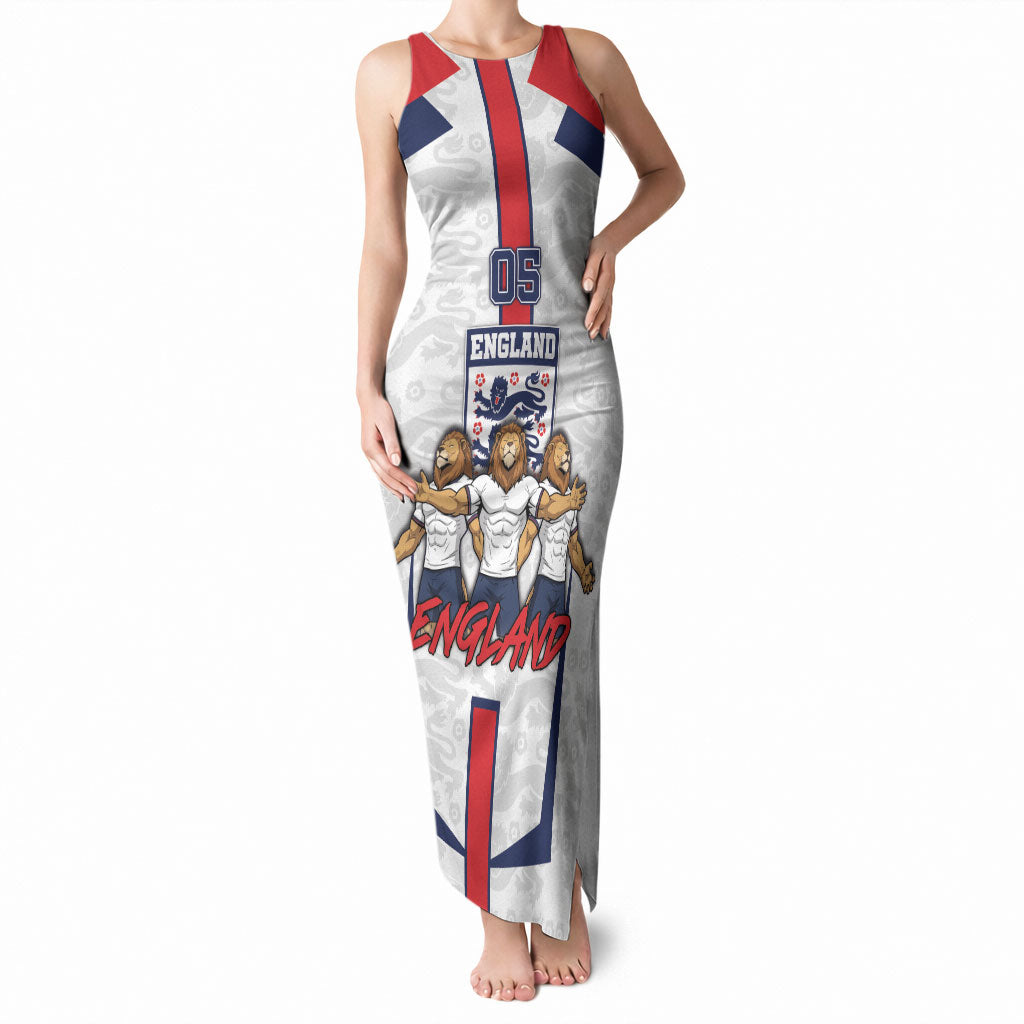 Custom England Football Tank Maxi Dress Three Lions Trophy St George Cross