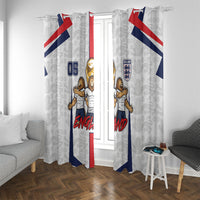 Custom England Football Window Curtain Three Lions Trophy St George Cross