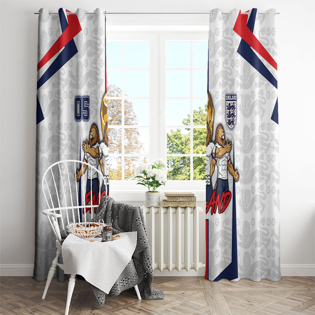 Custom England Football Window Curtain Three Lions Trophy St George Cross