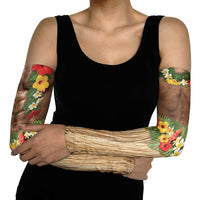 Muscle Hairy Hawaii 3D Funny Graphic Arm Sleeves Six Pack Abs Flower Lei Luau Prank DT05 - Polynesian Pride