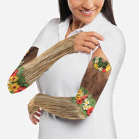 Muscle Hairy Hawaii 3D Funny Graphic Arm Sleeves Six Pack Abs Flower Lei Luau Prank DT05 - Polynesian Pride