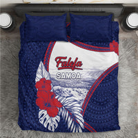 Falefa Samoa Village Bedding Set Valley Polynesian Tribal Hibiscus Floral DT05 Navy - Polynesian Pride