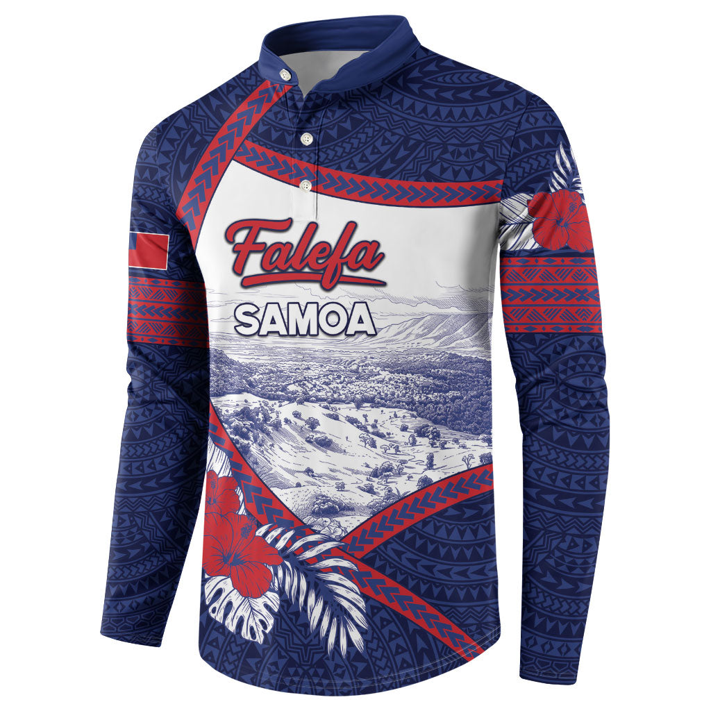 Personalised Falefa Samoa Village Button Sweatshirt Valley Polynesian Tribal Hibiscus Floral DT05 - Polynesian Pride