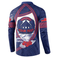 Personalised Falefa Samoa Village Button Sweatshirt Valley Polynesian Tribal Hibiscus Floral DT05 - Polynesian Pride