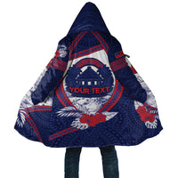 Personalised Falefa Samoa Village Cloak Valley Polynesian Tribal Hibiscus Floral DT05 Unisex Navy - Polynesian Pride