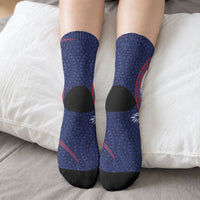 Personalised Falefa Samoa Village Crew Socks Valley Polynesian Tribal Hibiscus Floral DT05 - Polynesian Pride