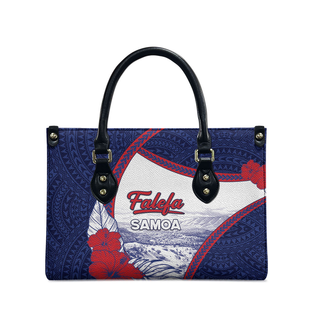 Falefa Samoa Village Leather Bag Valley Polynesian Tribal Hibiscus Floral DT05 - Polynesian Pride
