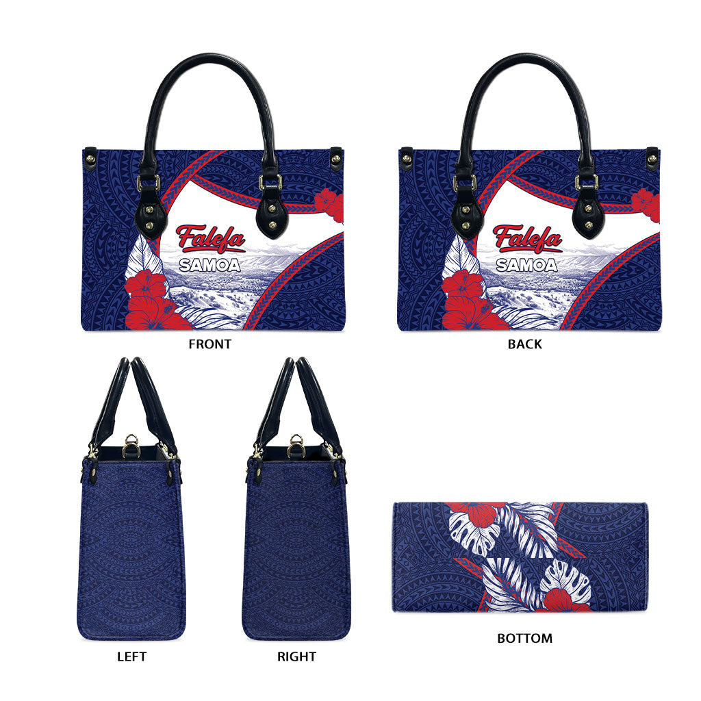 Falefa Samoa Village Leather Bag Valley Polynesian Tribal Hibiscus Floral DT05 - Polynesian Pride