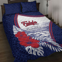 Falefa Samoa Village Quilt Bed Set Valley Polynesian Tribal Hibiscus Floral DT05 Navy - Polynesian Pride