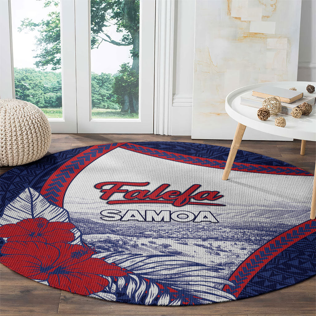 Falefa Samoa Village Round Carpet Valley Polynesian Tribal Hibiscus Floral DT05 - Polynesian Pride