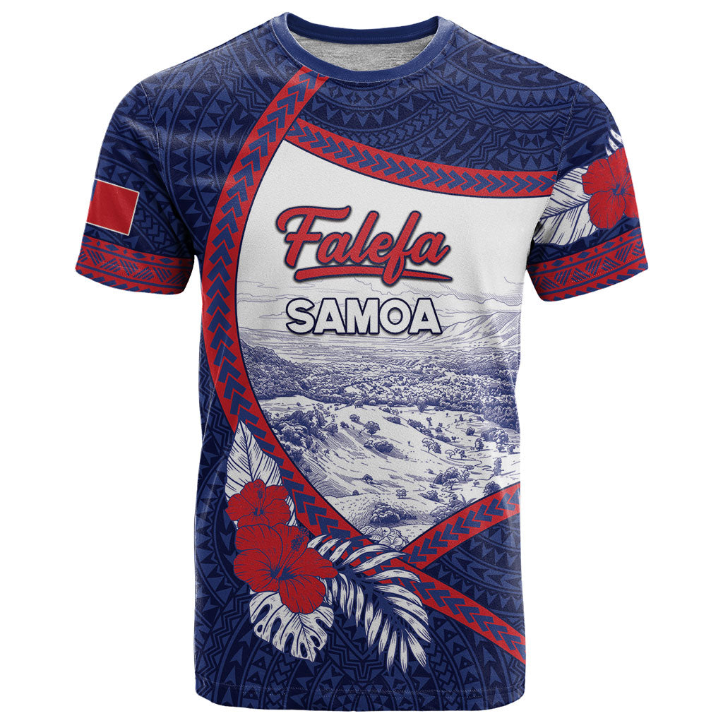 Personalised Falefa Samoa Village T Shirt Valley Polynesian Tribal Hibiscus Floral