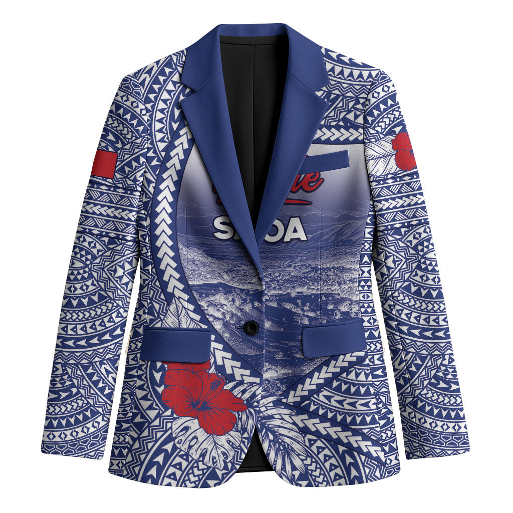 Personalised Vaitele Samoa Village Blazer Falefa Valley Polynesian Tribal Hibiscus Floral DT05 Unisex White - Polynesian Pride
