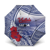 Vaitele Samoa Village Umbrella Falefa Valley Polynesian Tribal Hibiscus Floral DT05 One Size Folded 11.42 inch Opened Diameter 37.4 inch White - Polynesian Pride
