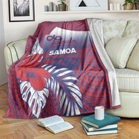 Faleula Samoa Village Blanket Falefa Valley Polynesian Tribal Hibiscus Floral DT05 Red - Polynesian Pride