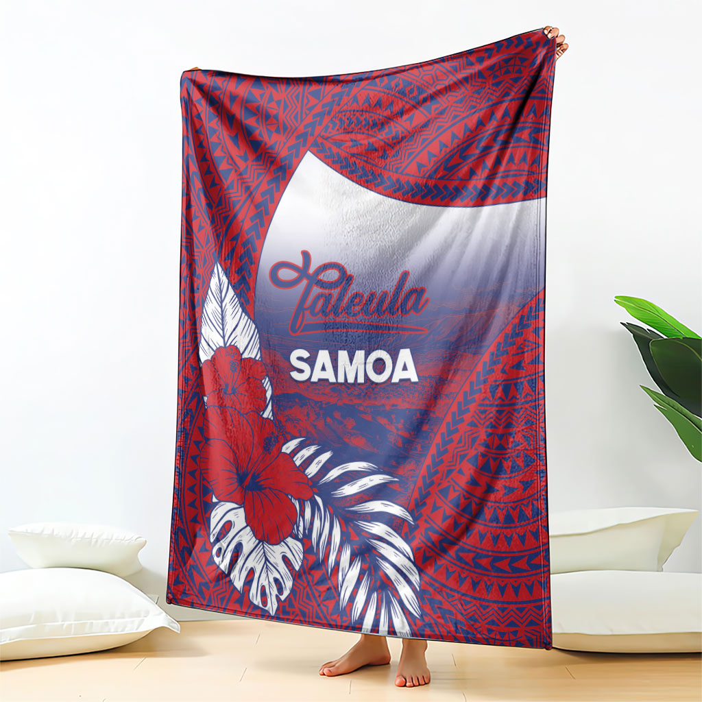 Faleula Samoa Village Blanket Falefa Valley Polynesian Tribal Hibiscus Floral DT05 - Polynesian Pride