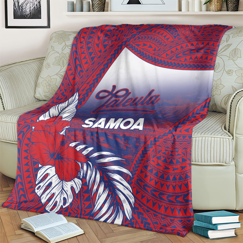 Faleula Samoa Village Blanket Falefa Valley Polynesian Tribal Hibiscus Floral DT05 - Polynesian Pride