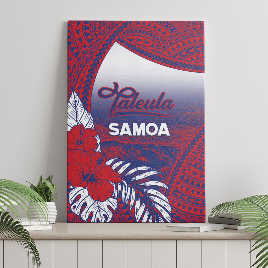 Faleula Samoa Village Canvas Wall Art Falefa Valley Polynesian Tribal Hibiscus Floral DT05 - Polynesian Pride