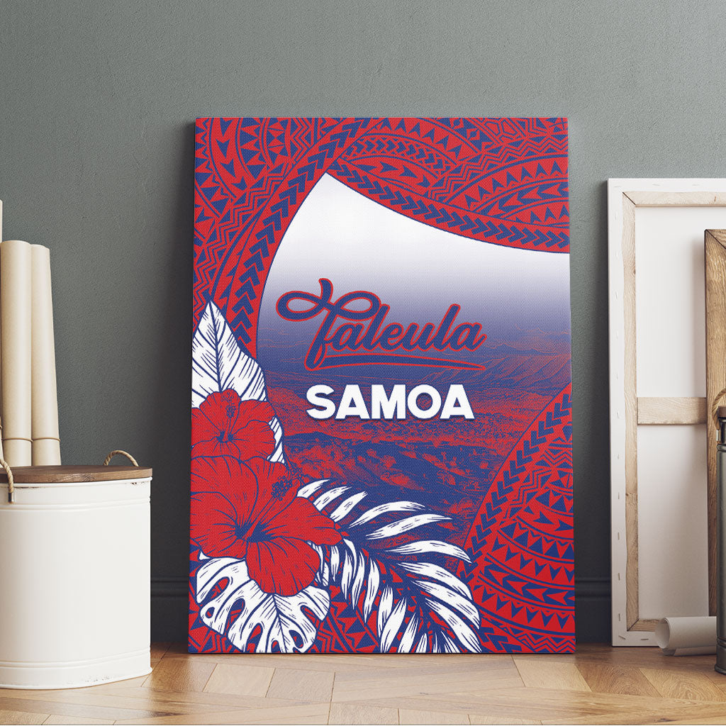 Faleula Samoa Village Canvas Wall Art Falefa Valley Polynesian Tribal Hibiscus Floral DT05 - Polynesian Pride