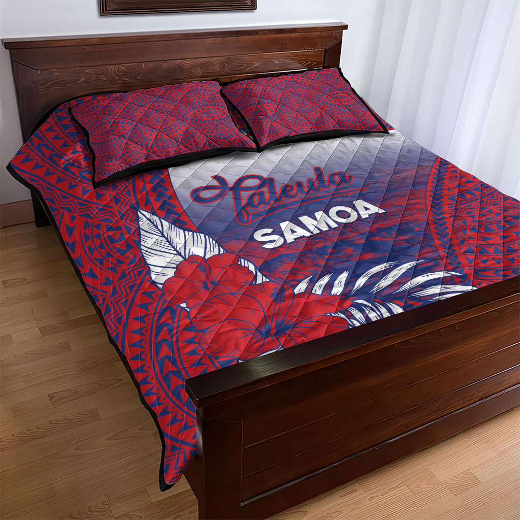 Faleula Samoa Village Quilt Bed Set Falefa Valley Polynesian Tribal Hibiscus Floral DT05 - Polynesian Pride