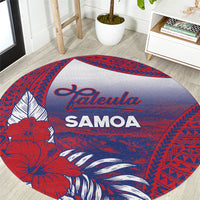 Faleula Samoa Village Round Carpet Falefa Valley Polynesian Tribal Hibiscus Floral DT05 Red - Polynesian Pride