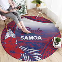 Faleula Samoa Village Round Carpet Falefa Valley Polynesian Tribal Hibiscus Floral DT05 - Polynesian Pride