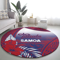Faleula Samoa Village Round Carpet Falefa Valley Polynesian Tribal Hibiscus Floral DT05 - Polynesian Pride