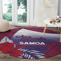 Faleula Samoa Village Round Carpet Falefa Valley Polynesian Tribal Hibiscus Floral DT05 - Polynesian Pride