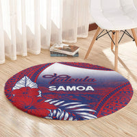 Faleula Samoa Village Round Carpet Falefa Valley Polynesian Tribal Hibiscus Floral DT05 - Polynesian Pride