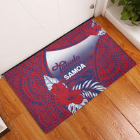 Faleula Samoa Village Rubber Doormat Falefa Valley Polynesian Tribal Hibiscus Floral DT05 - Polynesian Pride
