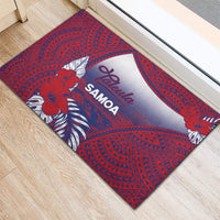 Faleula Samoa Village Rubber Doormat Falefa Valley Polynesian Tribal Hibiscus Floral DT05 - Polynesian Pride