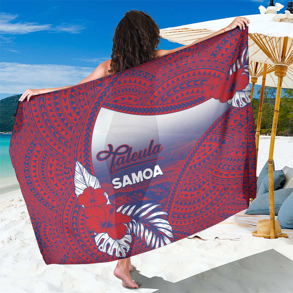 Faleula Samoa Village Sarong Falefa Valley Polynesian Tribal Hibiscus Floral DT05 One Size 44 x 66 inches Red - Polynesian Pride