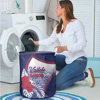 Vailele Samoa Village Laundry Basket Map Polynesian Tribal Hibiscus Floral DT05 - Polynesian Pride