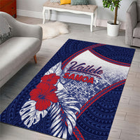Vailele Samoa Village Area Rug Map Polynesian Tribal Hibiscus Floral DT05 - Polynesian Pride