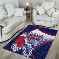 Vailele Samoa Village Area Rug Map Polynesian Tribal Hibiscus Floral DT05 - Polynesian Pride