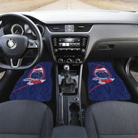 Personalised Vailele Samoa Village Car Mats Map Polynesian Tribal Hibiscus Floral DT05 Set 2pcs - Front Navy - Polynesian Pride
